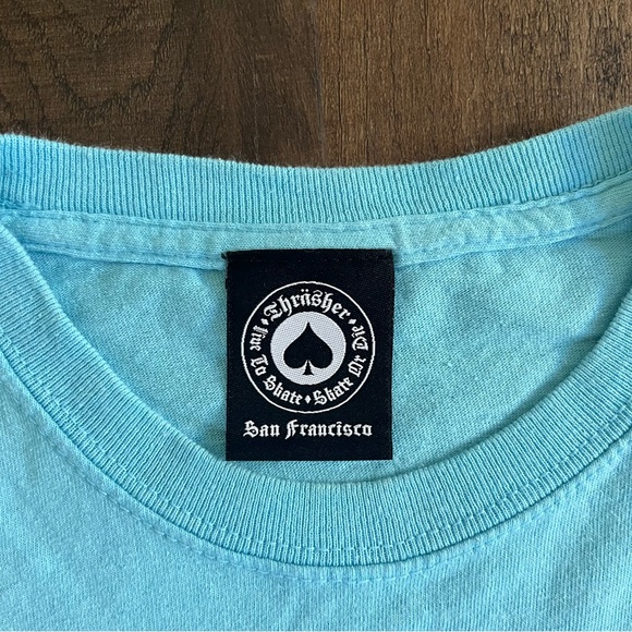 Thrasher Magazine Logo Baby Blue T Shirt - Picture 3 of 9